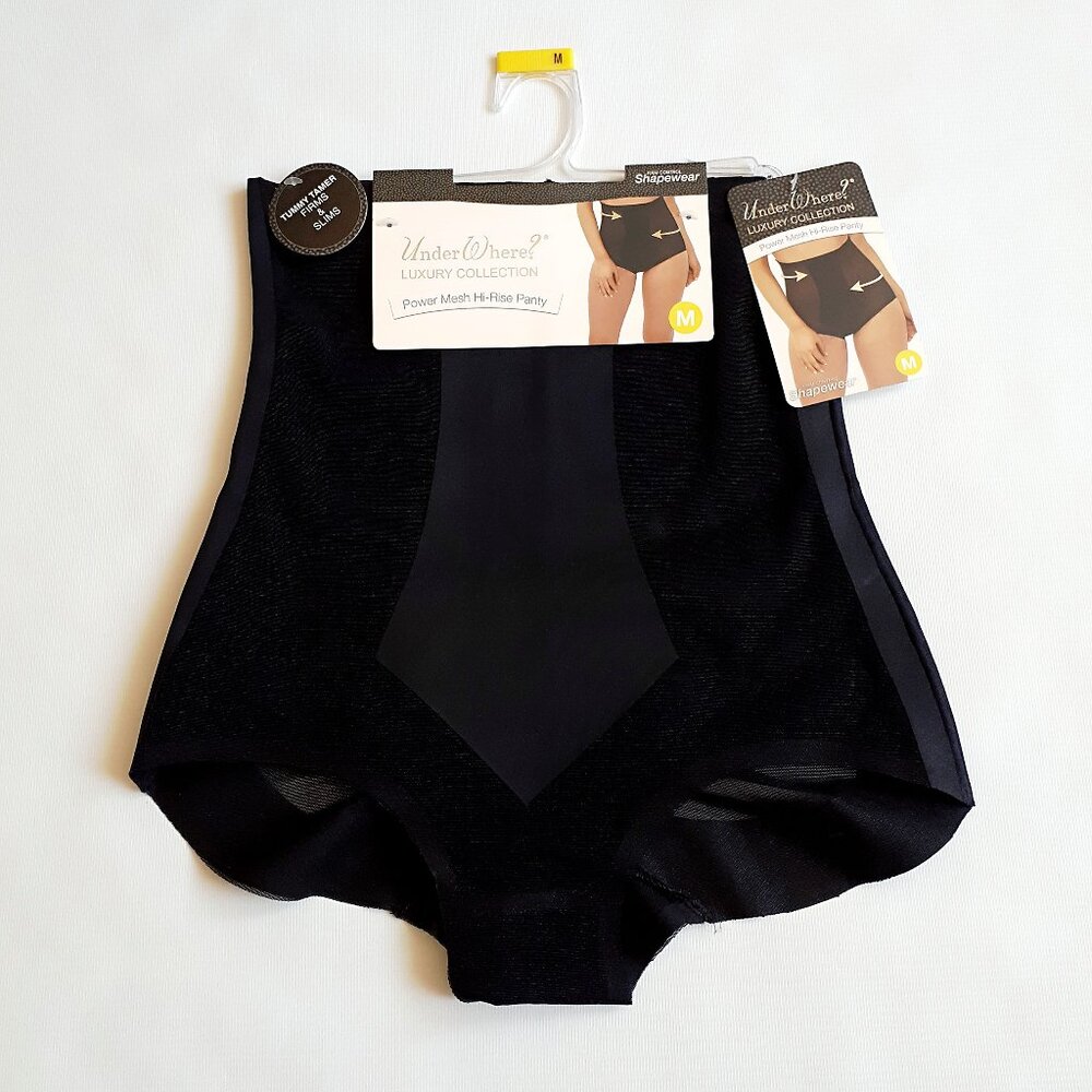 UNDER WHERE? Power Mesh High Rise Panty Shapewear in Black